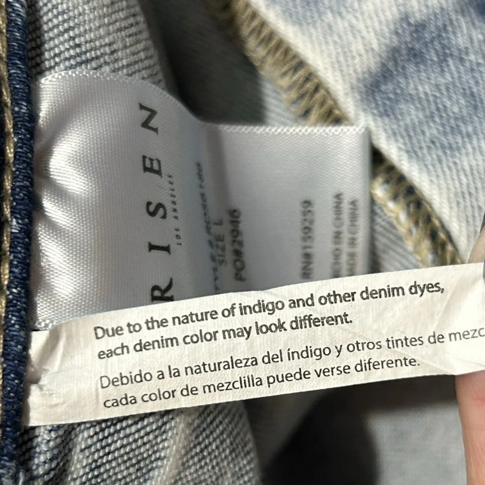 RISEN Jeans Midi Cargo Skirt Sz L Front Slit Stretch Light Wash Denim RDS6186 - Picture 11 of 12